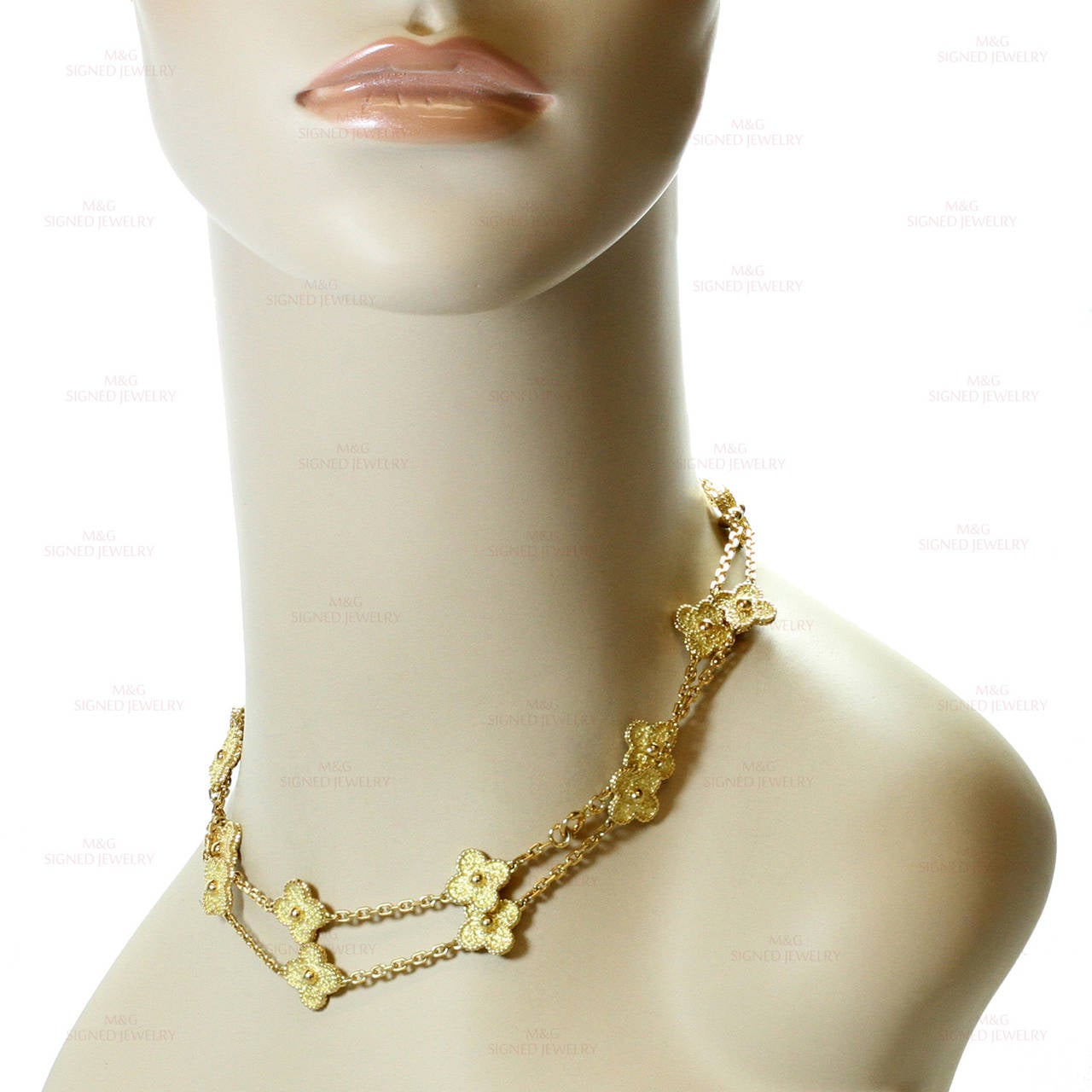 Women's Van Cleef & Arpels Alhambra Gold 20 Motif Long Necklace