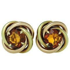 Cartier Love-Knot Citrine Rose and Yellow Gold Earrings