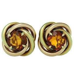 Cartier Love-Knot Citrine Rose and Yellow Gold Earrings 12