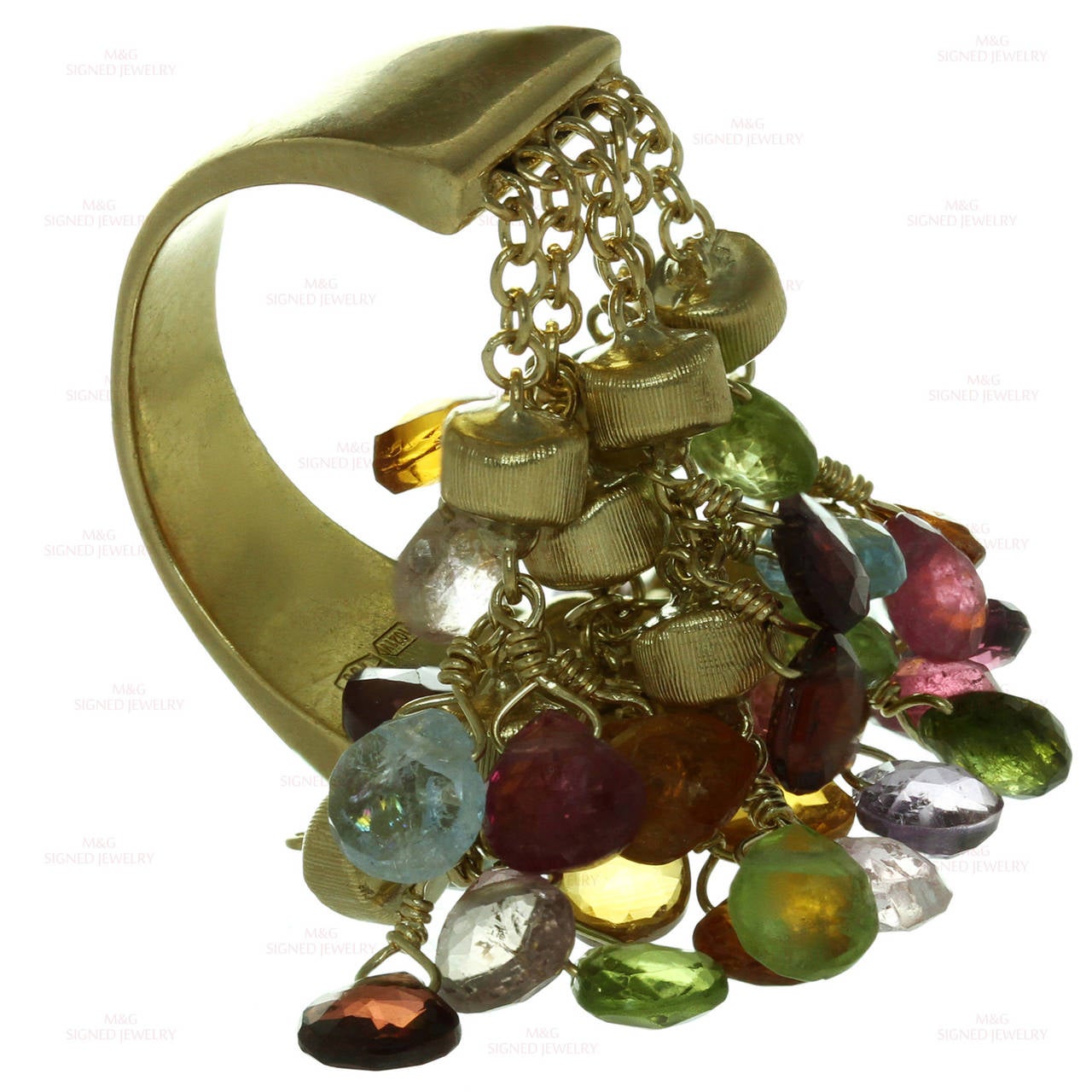 Women's Marco Bicego Paradise Multicolor Gemstone Gold Multi-Strand Ring