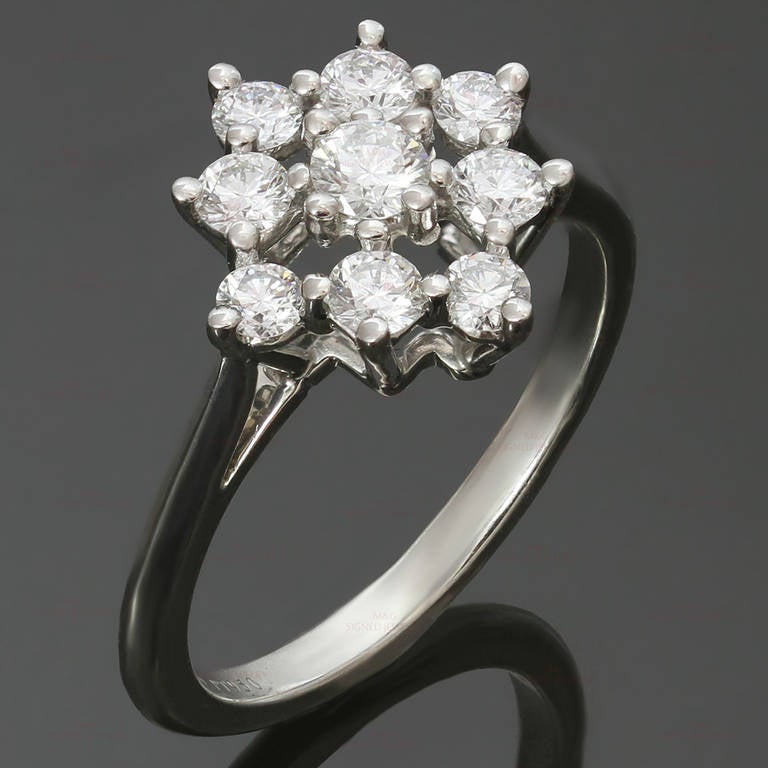 Tiffany & Co. Diamond Platinum Flower Ring