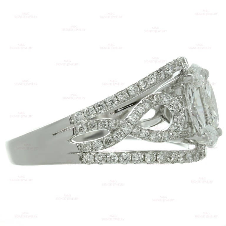 Mosaic Diamond White Gold Ring For Sale 1