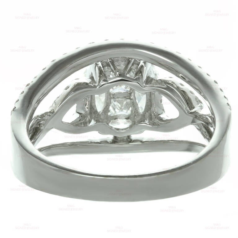 Women's Mosaic Diamond White Gold Ring For Sale