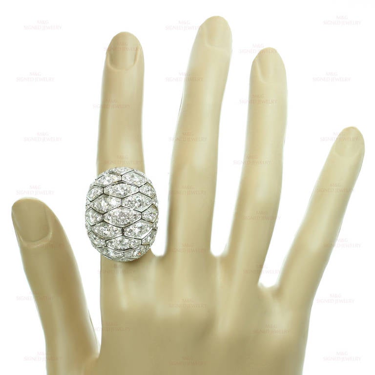 Cartier Serpentine Diamond White Gold Large Dome Ring 2