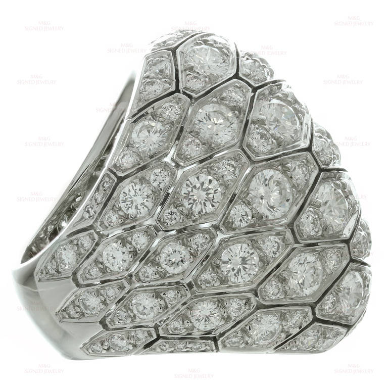 Cartier Serpentine Diamond White Gold Large Dome Ring 2