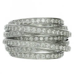 DE GRISOGONO Allegra Diamond White Gold Ring Size 50
