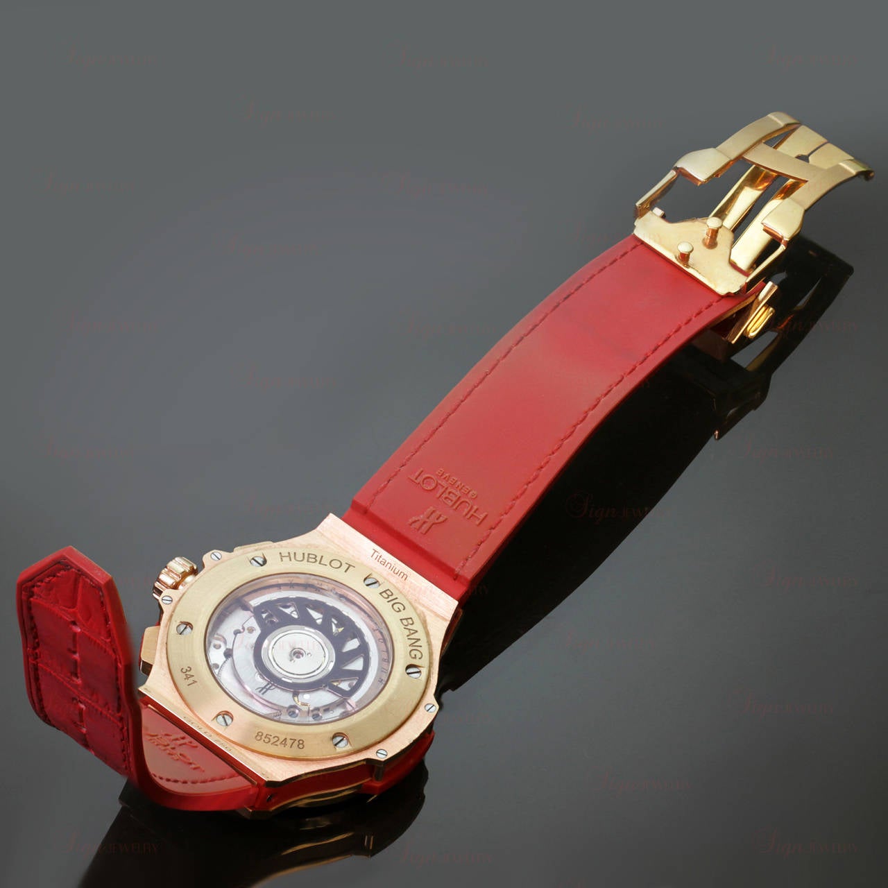 Hublot Yellow Gold Big Bang Tutti Frutti Red Spinel Wristwatch In Excellent Condition In New York, NY