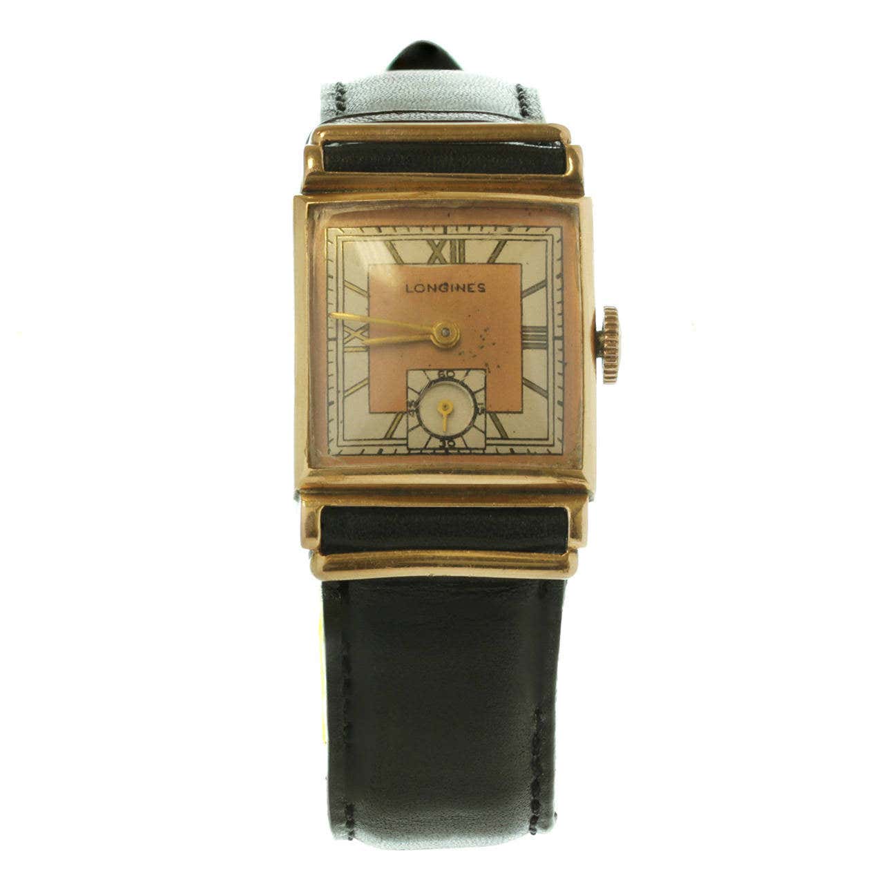 Longines Rose Gold Rectangular Wristwatch circa 1940s at 1stDibs ...