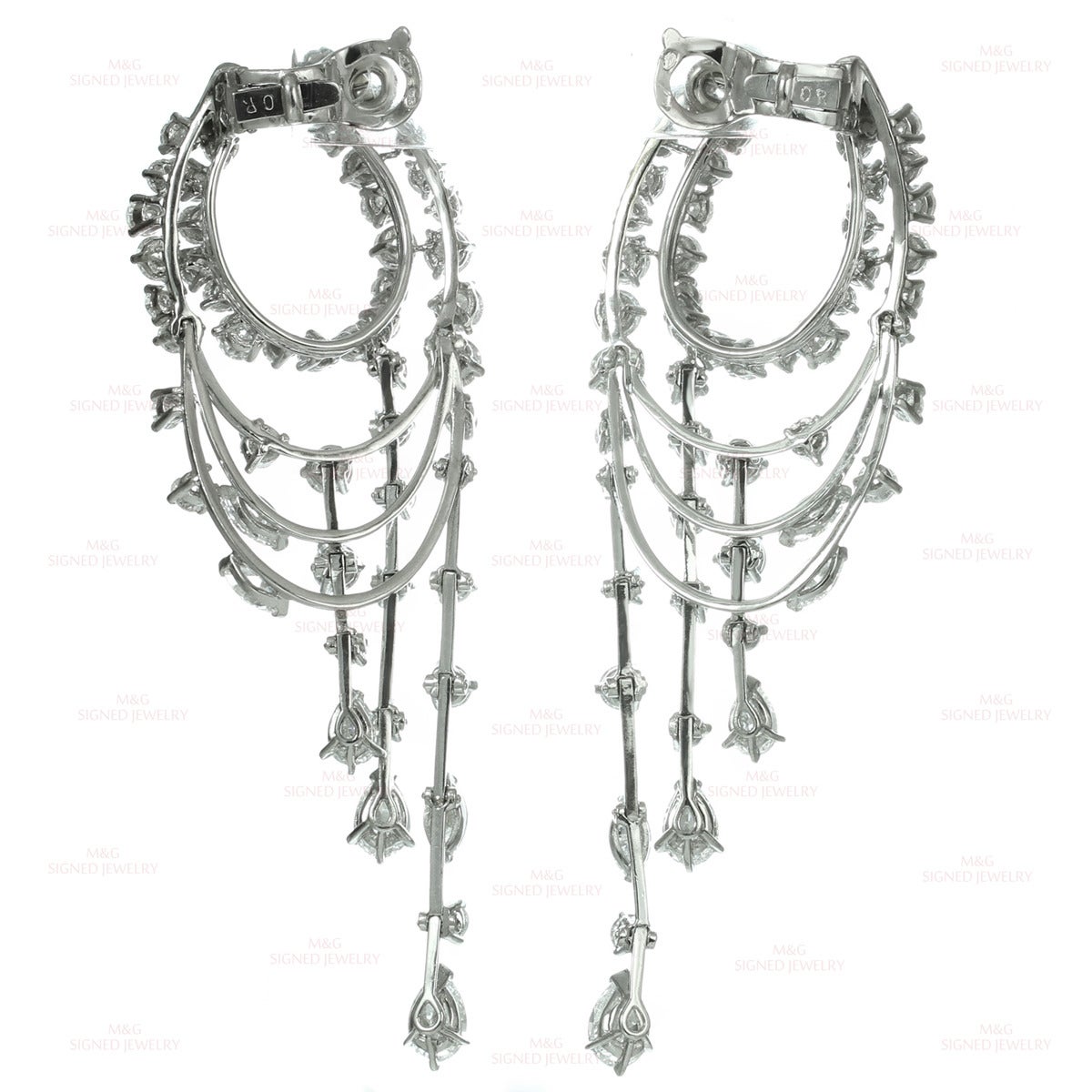 Women's Van Cleef & Arpels Diamond White Gold Chandelier Earrings