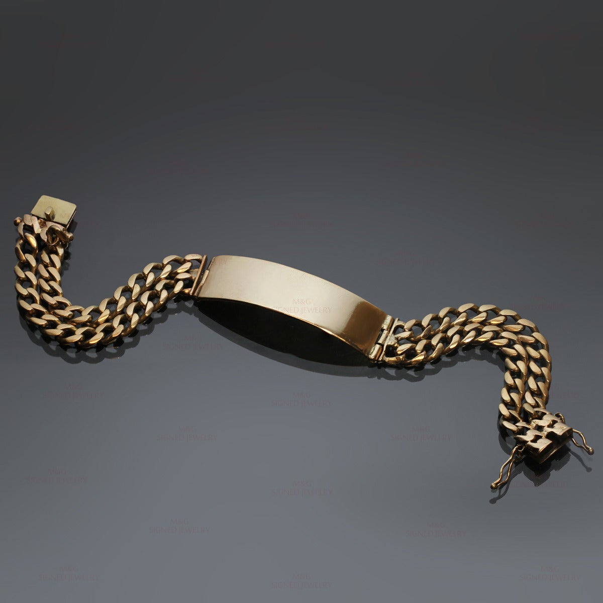 gold mens id bracelet