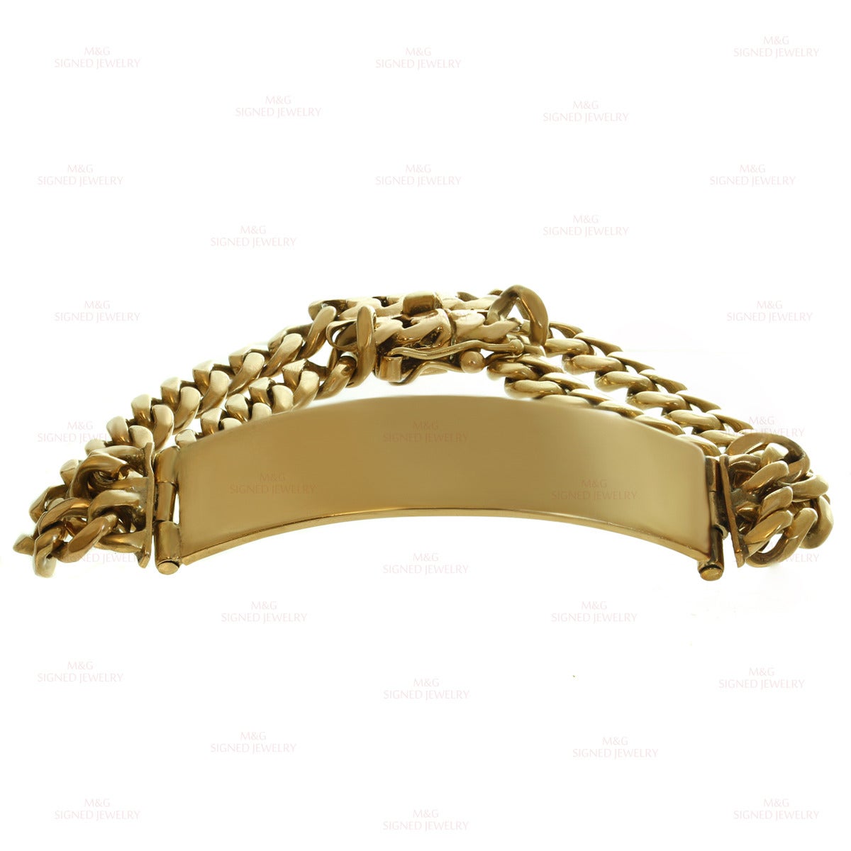 Yellow Gold Men's ID Bracelet In Good Condition In New York, NY