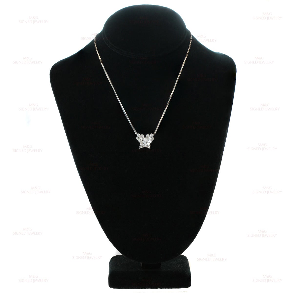 Harry Winston Diamond Platinum Pendant Necklet In Excellent Condition In New York, NY