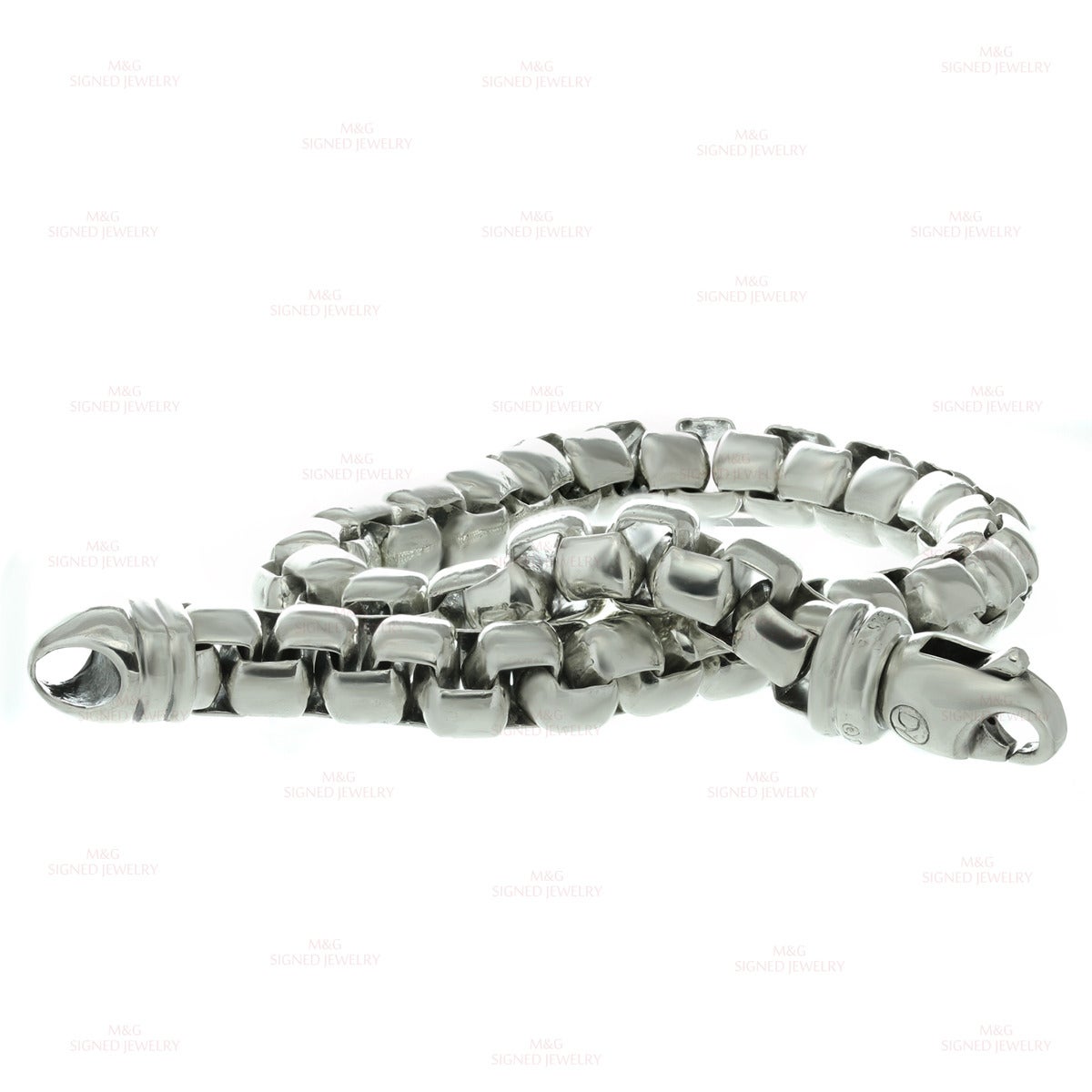 David Yurman Sterling Silver Box Chain Link Bracelet 1