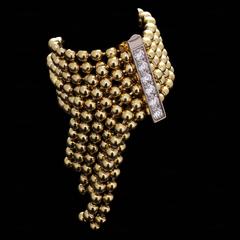 Cartier Paris Nouvelle Vague Diamond Gold Bead Ring