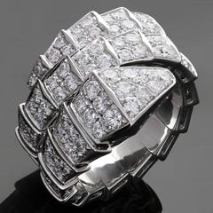 Bulgari Serpenti Full Pave Diamond Gold Ring