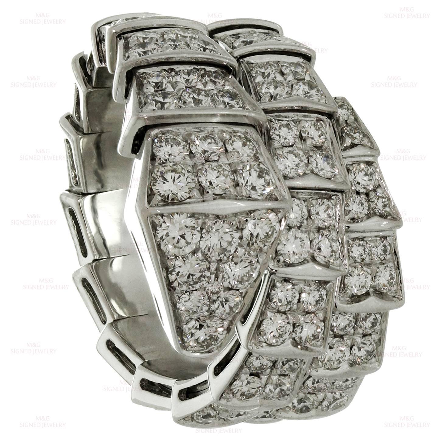 SERPENTI RING SILVER DIAMOND PAVED