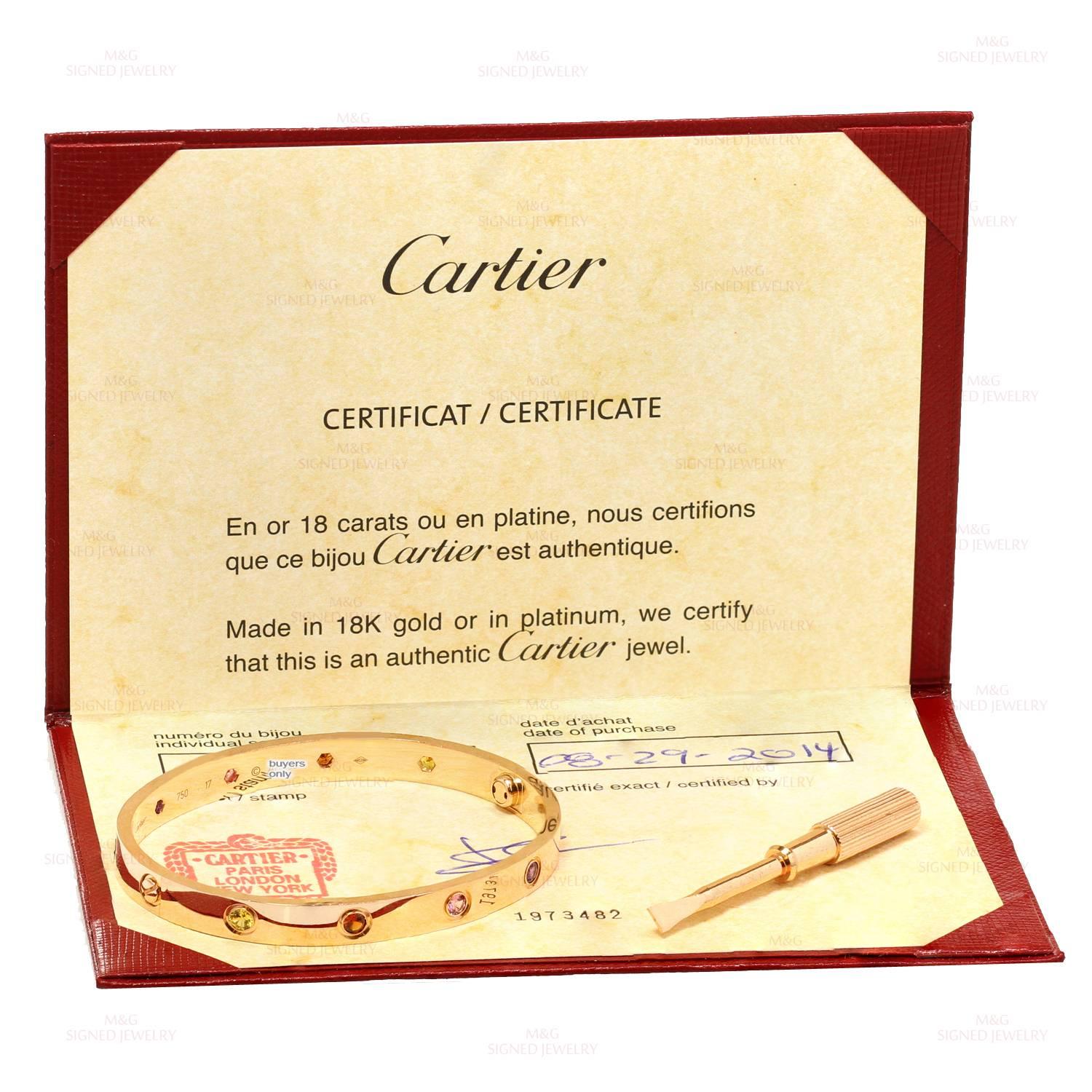 cartier love bracelet gemstones