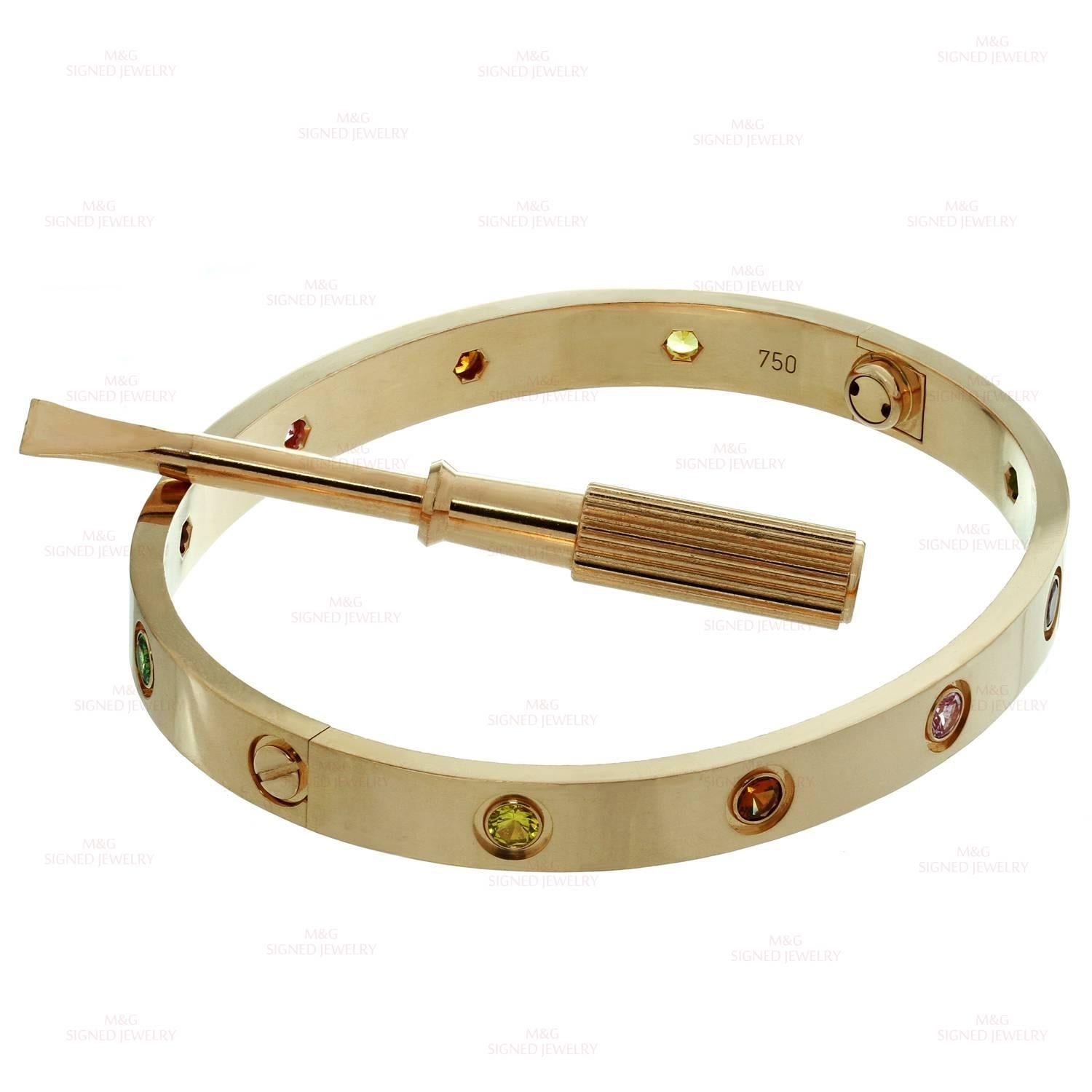 cartier love bracelet multicolor stones