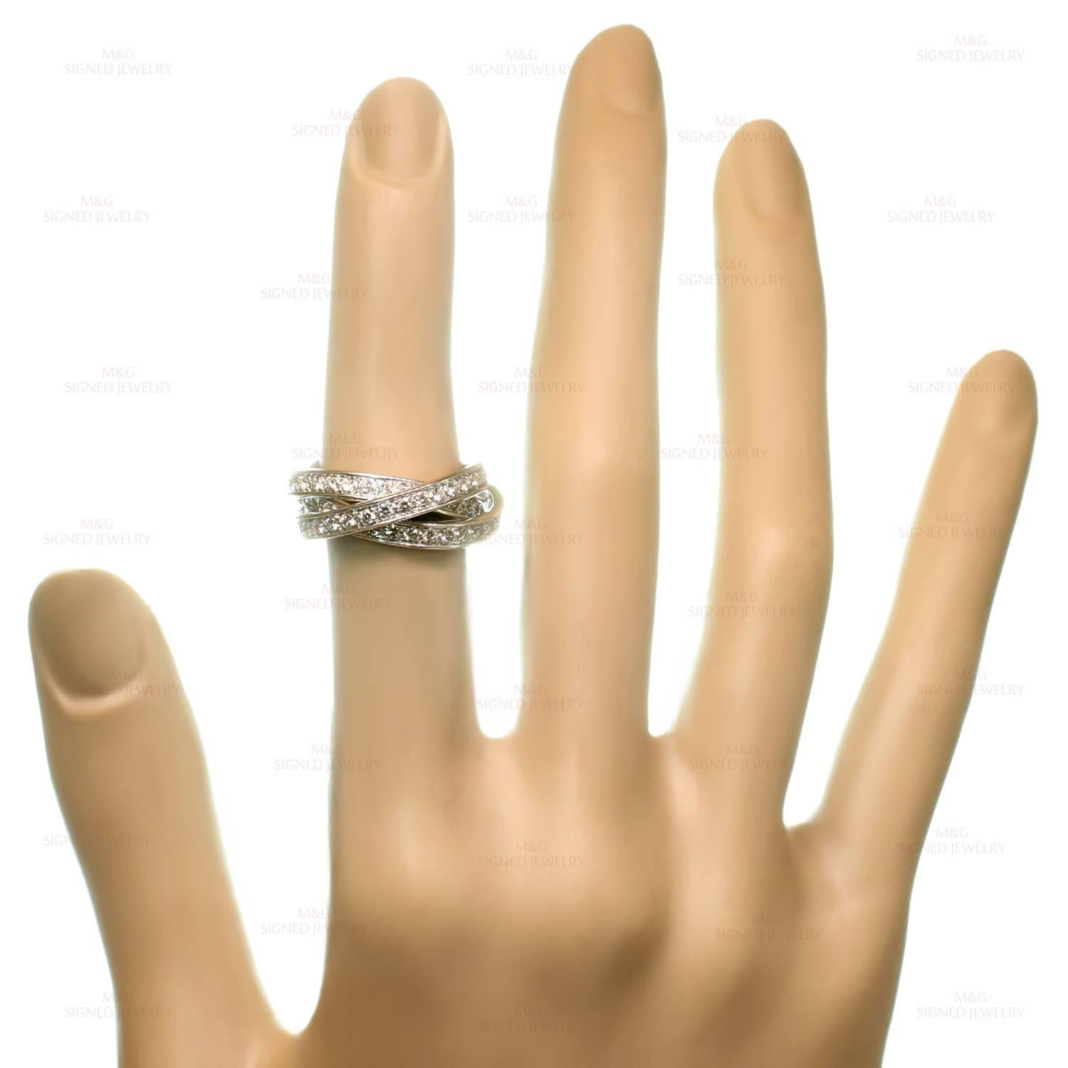 Trinity de Cartier Diamond Gold Band Ring  1