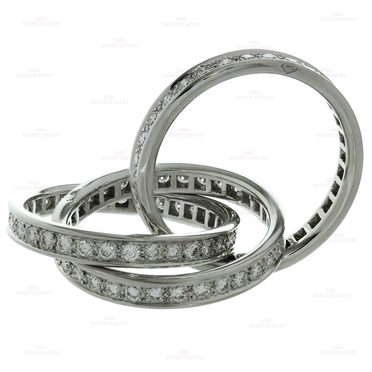 Women's Trinity de Cartier Diamond Gold Band Ring 