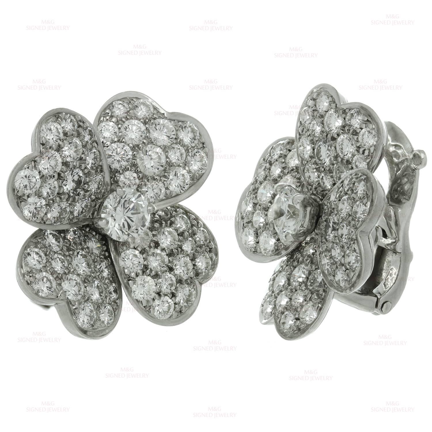 Women's Van Cleef & Arpels Cosmos Diamond Gold Medium Earrings