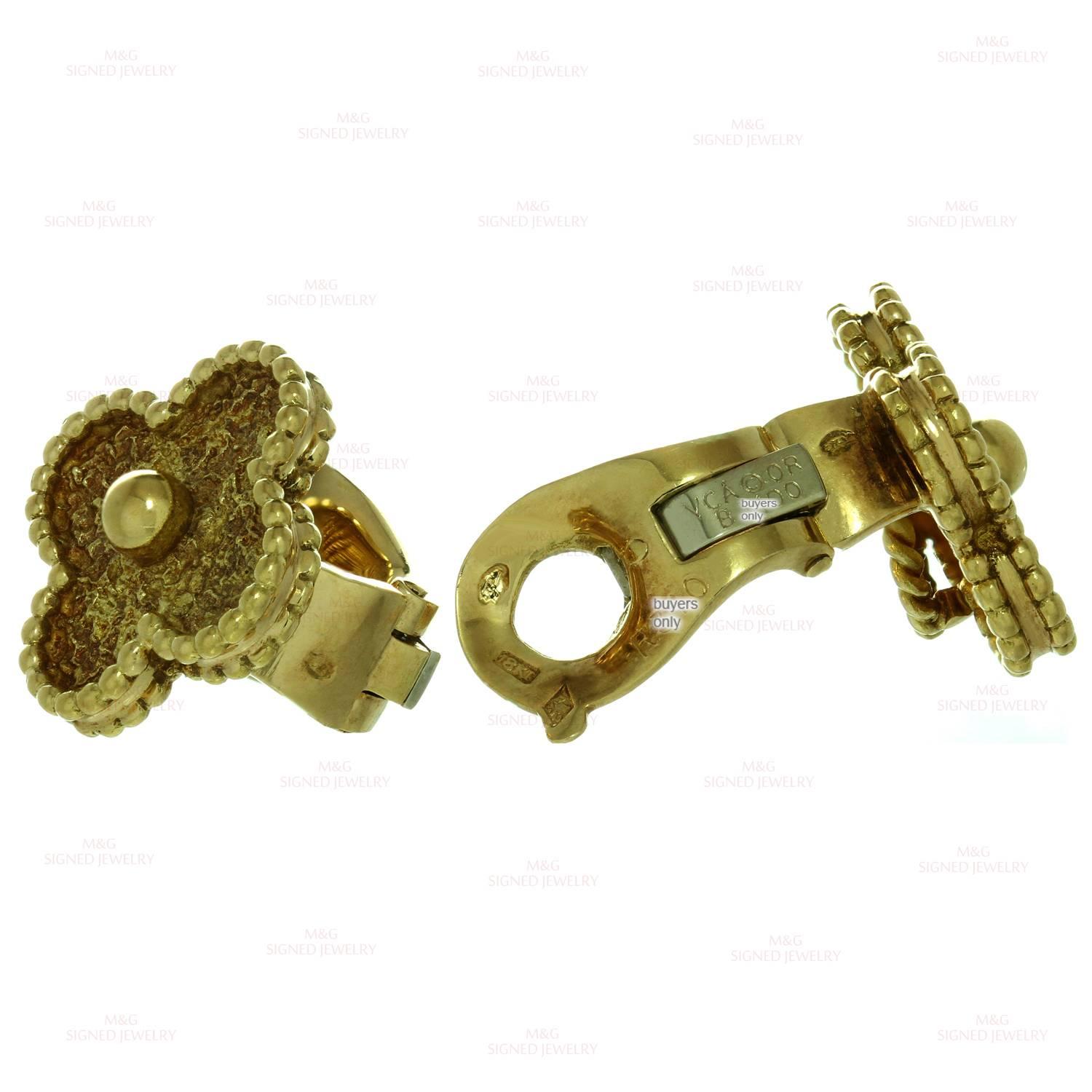 Van Cleef & Arpels Vintage Alhambra Gold Earrings 1