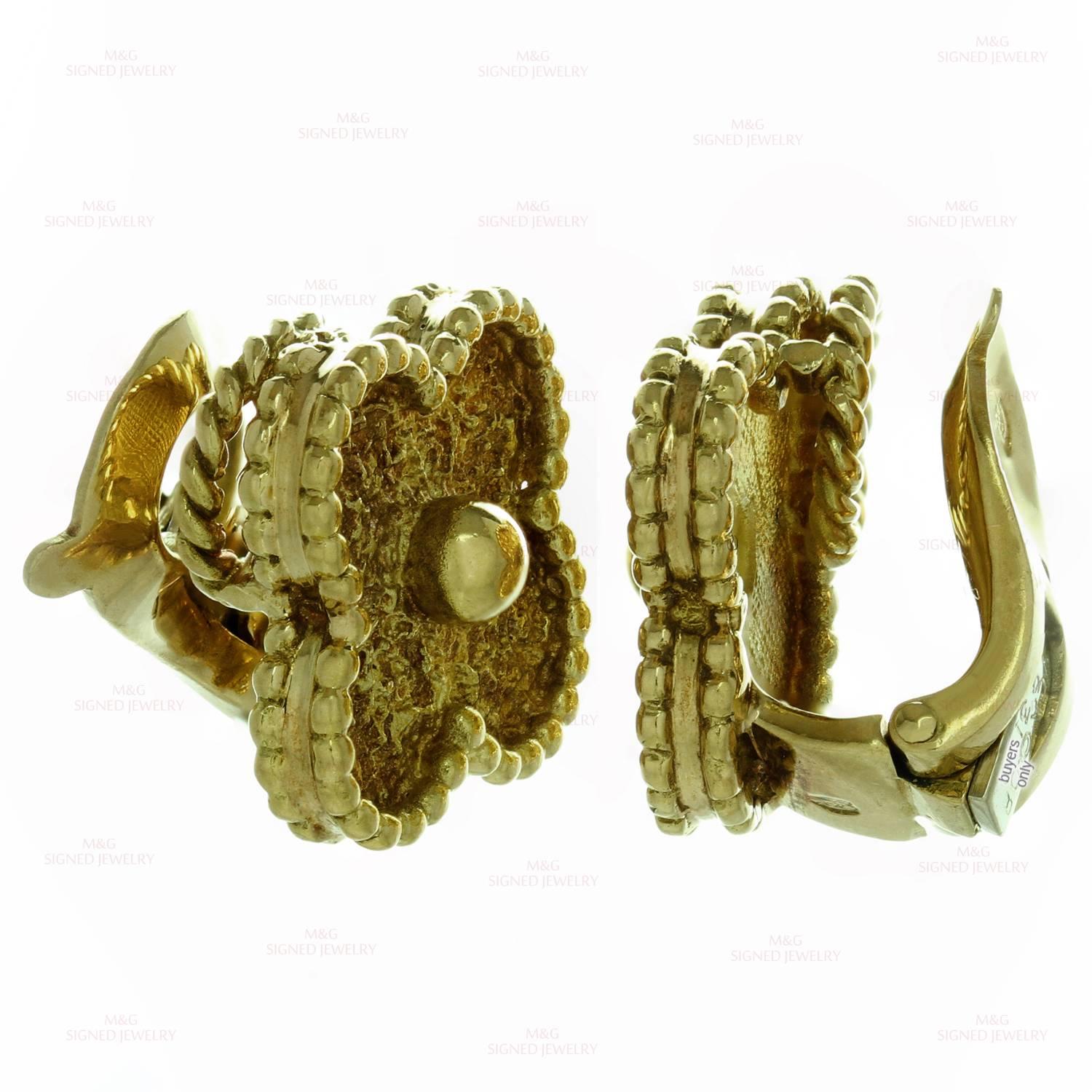 Women's Van Cleef & Arpels Vintage Alhambra Gold Earrings