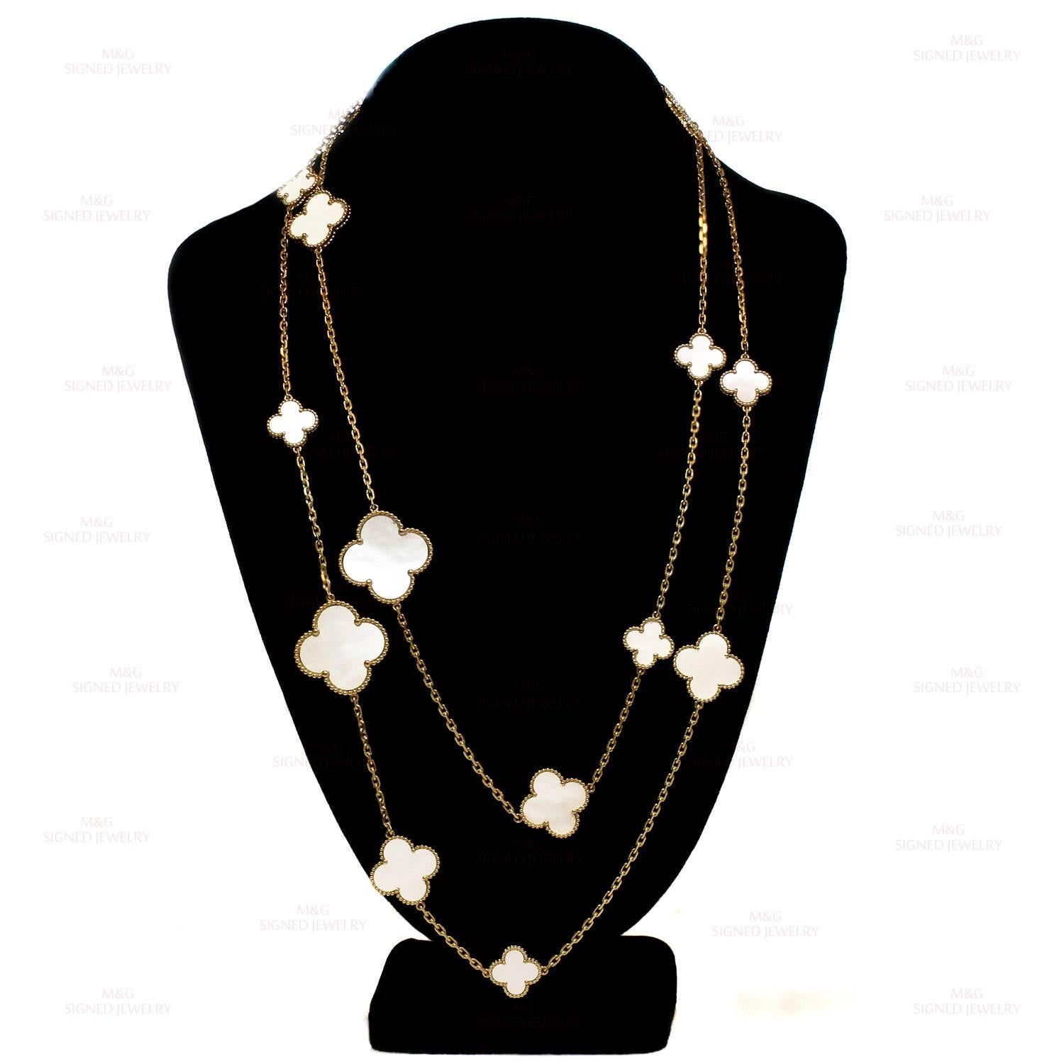 Van Cleef & Arpels Magic Alhambra Mother-of-Pearl 16 Motif Long Necklace 1