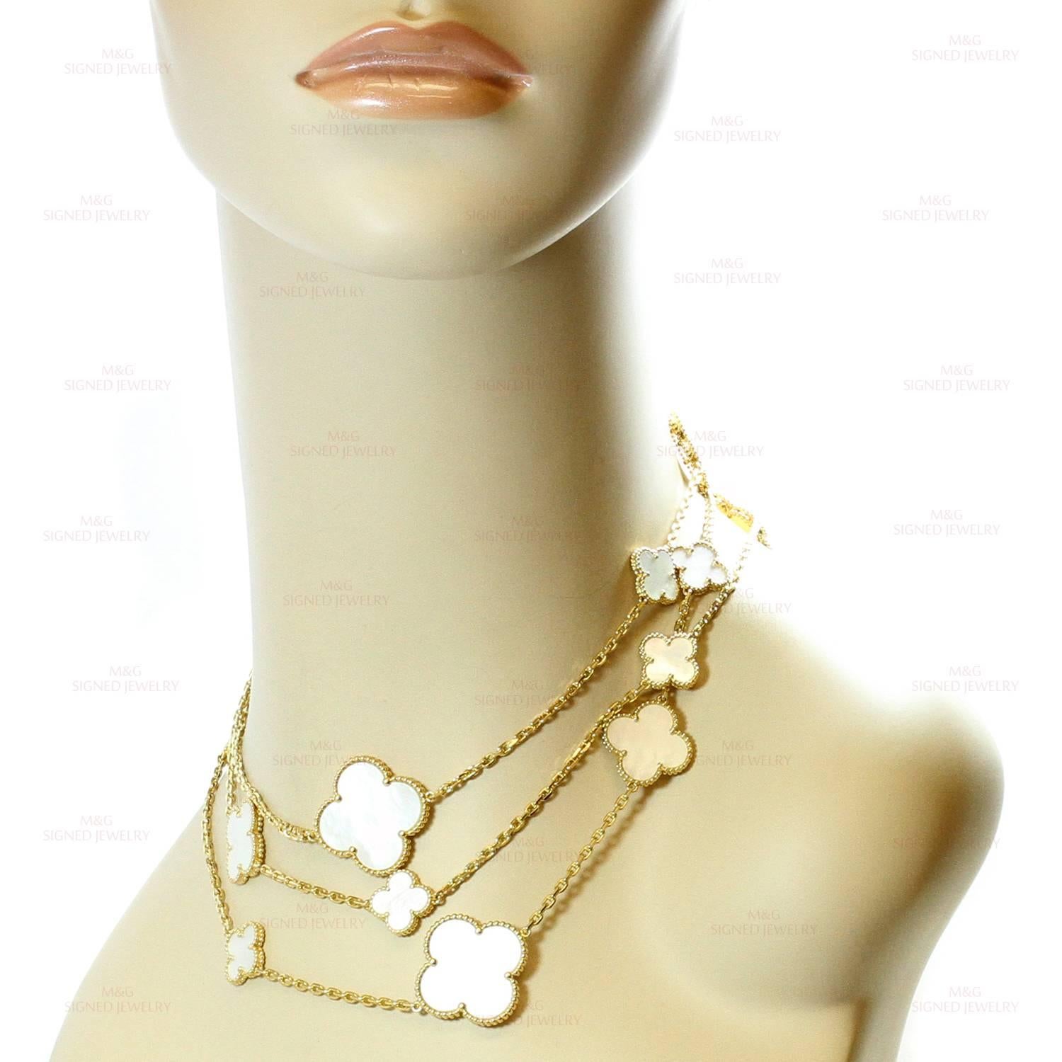 Van Cleef & Arpels Magic Alhambra Mother-of-Pearl 16 Motif Long Necklace 2