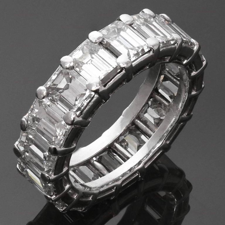 Graff Emerald Cut Diamond Platinum Eternity Wedding Band Ring At 1stdibs This Exquisite Eternity Band By Graff Is Crafted In Fine Platinum And Set With Emerald