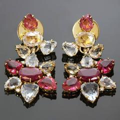 H. Stern Harmony Ruby Diamond Gemstone Gold Pendant Earrings