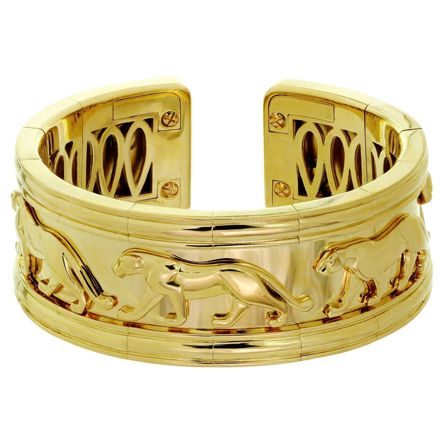 Cartier Panthere 18k Two-Tone Gold Vintage Cuff Bracelet