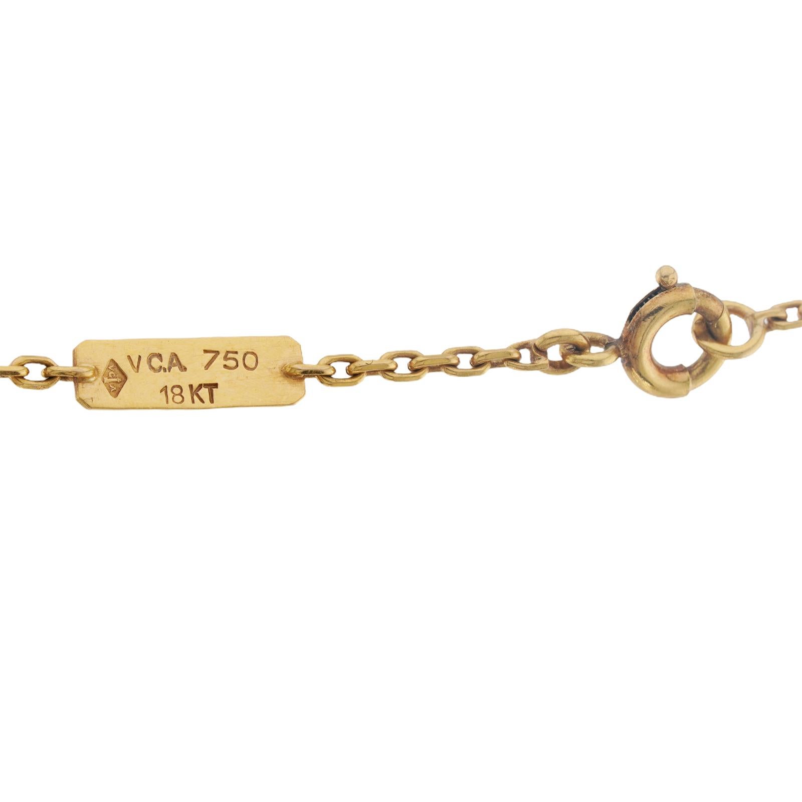 Van Cleef & Arpels Collana in oro giallo con diamante e crisoprasio verde e farfalla in vendita 3