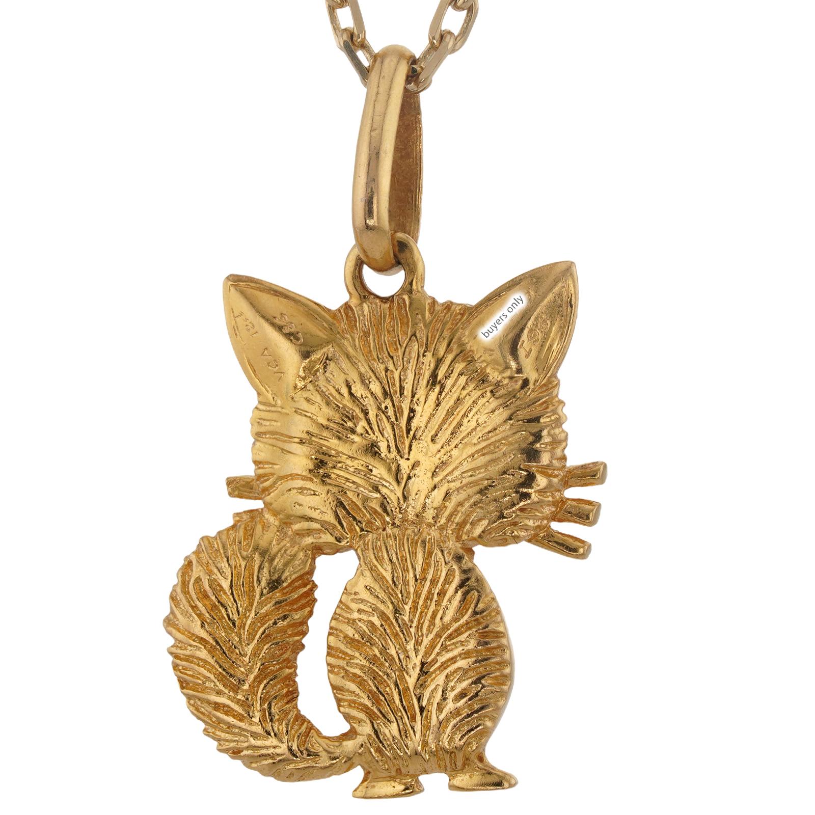 VAN CLEEF & ARPELS Collana con gatto in smeraldo e onice in oro giallo in vendita 1