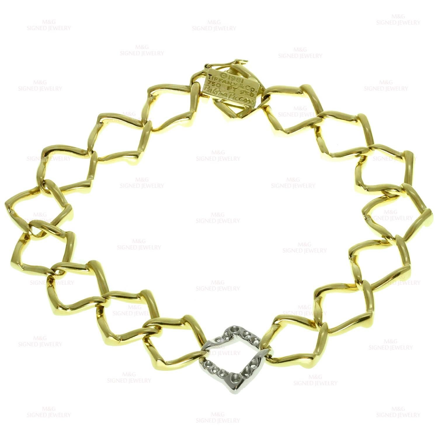 Women's Tiffany & Co. Paloma Picasso Diamond Platinum Gold Bracelet