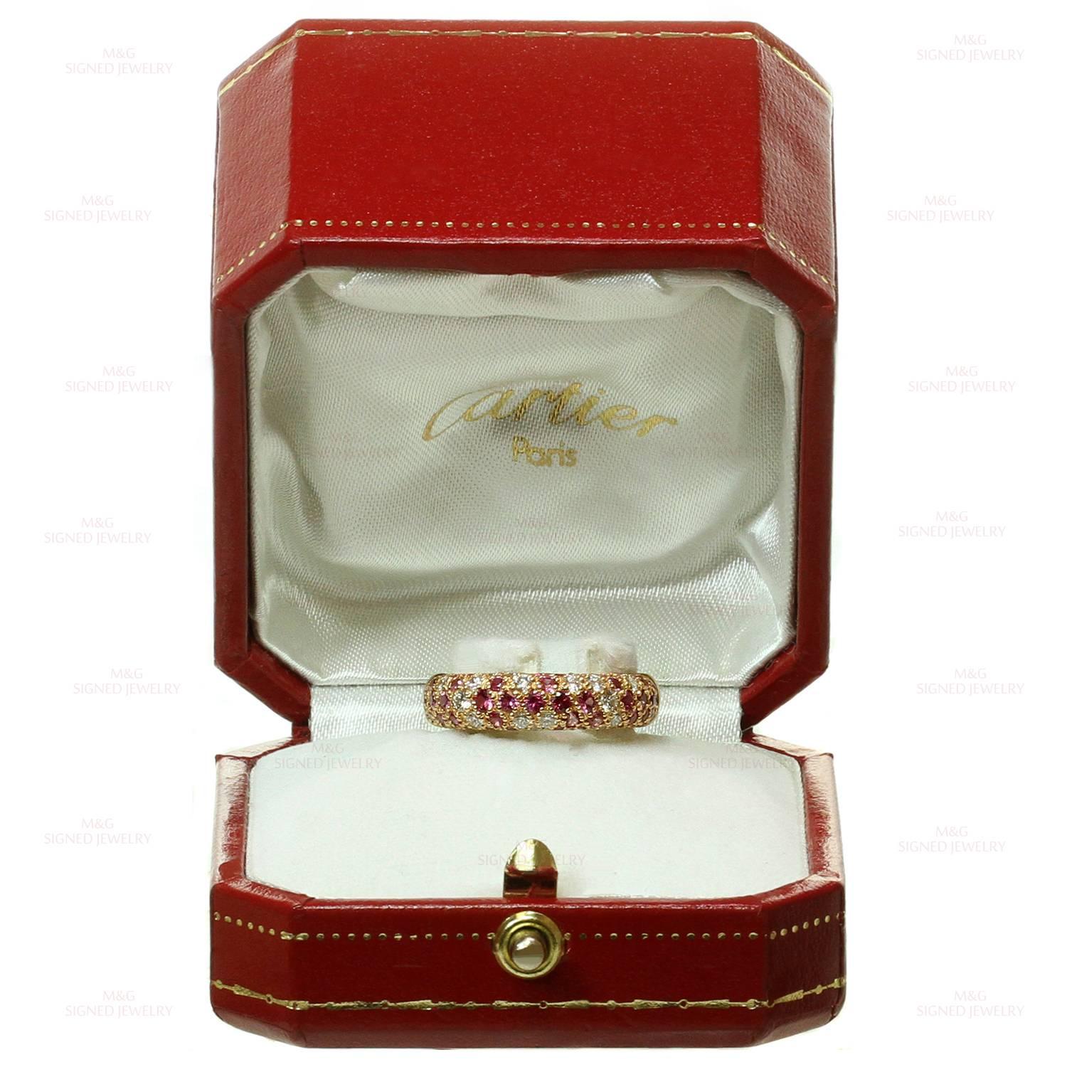 Women's Étincelle de Cartier Diamond Pink Sapphire Rose Gold Band Ring