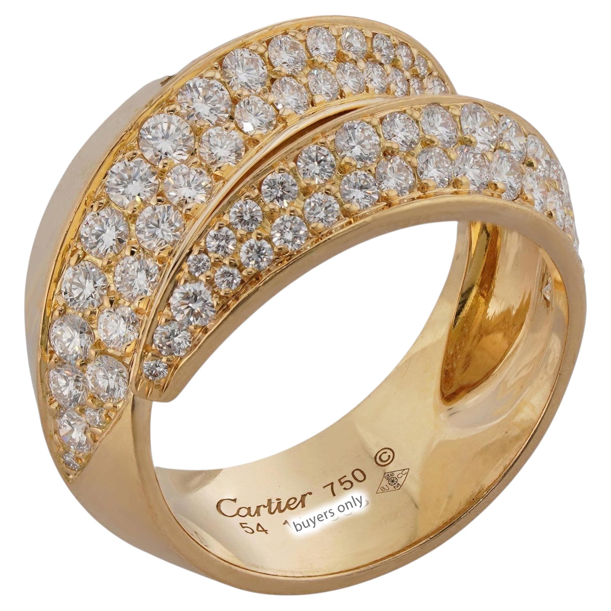 Bague « Dome » en or jaune sertie de diamants Cartier en vente