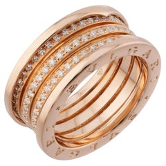 Bague B.Zero1 de Bulgari en or rose entièrement sertie de diamants, taille 11