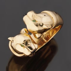 Bague CARTIER « Panthère » en onyx et grenat tsavorite, or jaune, taille 53