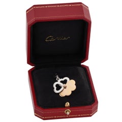 CARTIER Two-Tone 18k Gold Diamond Four Leaf Clover Mobile Charm Pendant