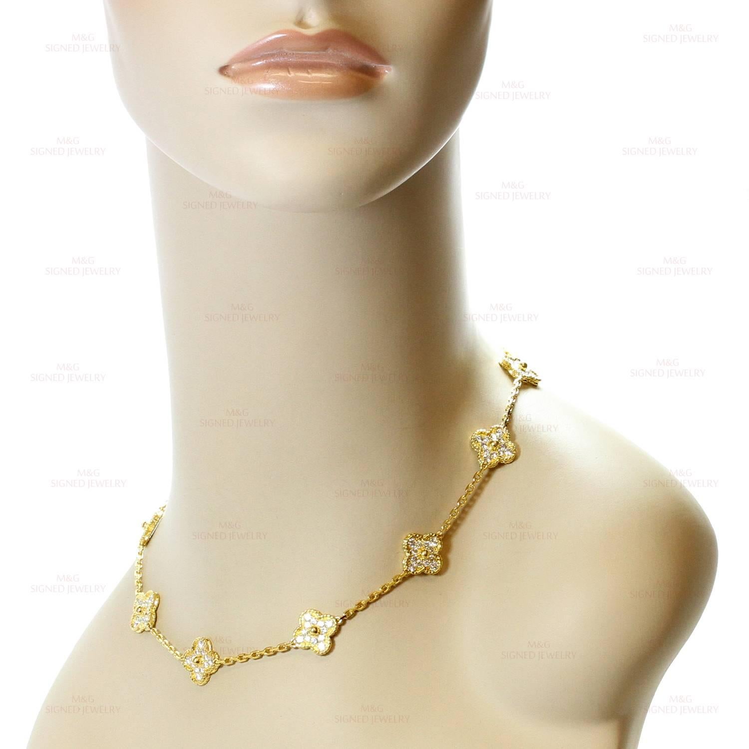 Van Cleef & Arpels Alhambra Diamond Gold 10 Motif Necklace 1