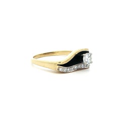 Bernard K Passman 18k Gold & Platinum Black Coral 0.38ct Diamond Engagement Ring