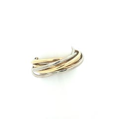 Solid 14k Yellow & White Gold Plain 8 Multi Bands Rolling Ring Band