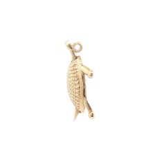 Vintage 14k Yellow Gold Hand Etched Moving Head & Tail Turtle Charm Pendant