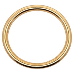 Antique 1908 14k Yellow Gold Heavy 6.8mm Tube Slip On Bangle Bracelet