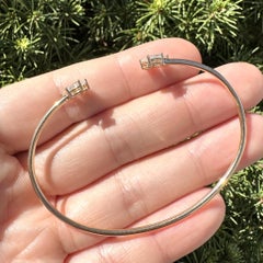 Kimberly McDonald 18k Gold 1.60c Diamond Cluster Wire Cable Bangle Cuff Bracelet