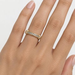 Classic 10k Yellow Gold 0.08ctw Channel Set Diamond Stack Wedding Band Ring