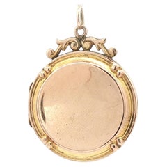Antique Victorian 9ct Yellow Gold Round Locket Pendant