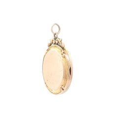 Antique Victorian 9ct Yellow Gold Round Locket Pendant