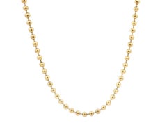 Lola Sterling Silver Gold Plated 16" 3mm Ball Bead Link Chain Necklace